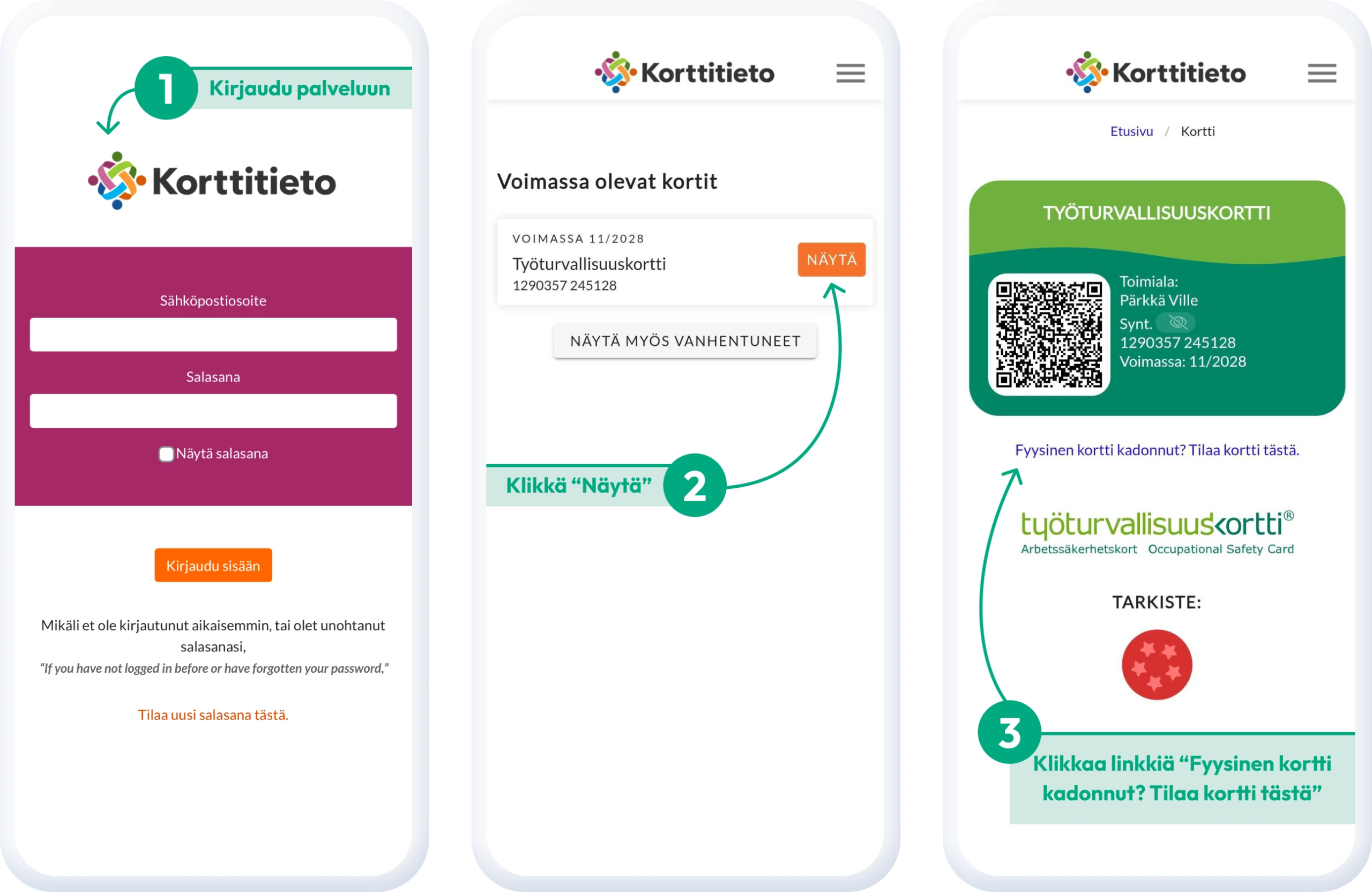 Mobiili.korttitieto palvelusta löydät työturvallisuuskortin