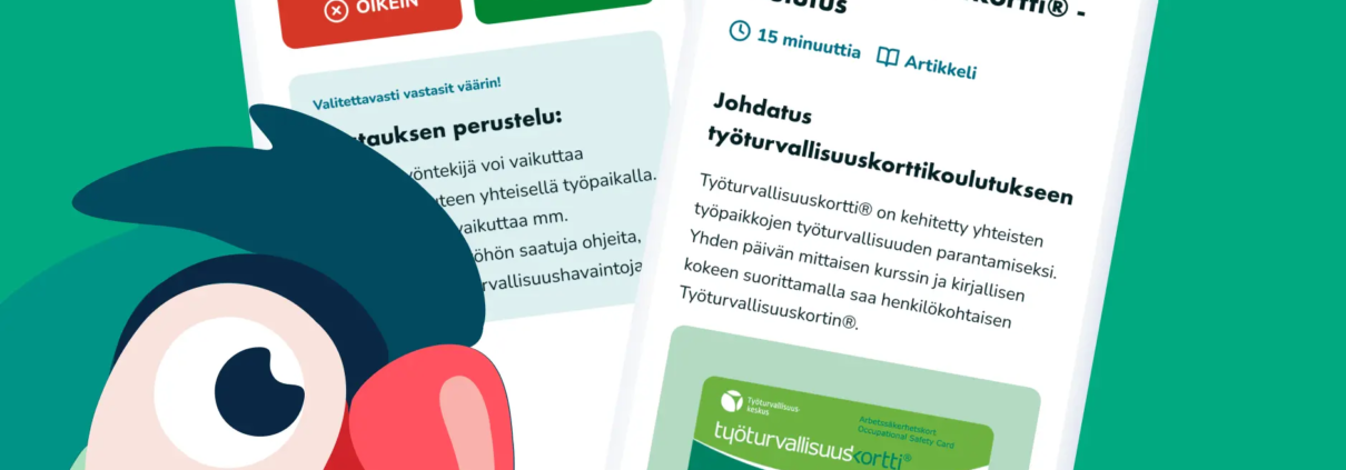 Työturvallisuuskortti sovelluksella. Trainify on mobiilisovellus, joka tarjoaa osan työturvallisuuskorttikoulutuksesta soveluksessa.